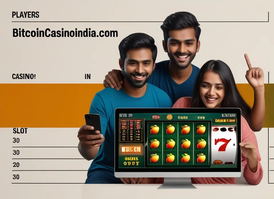Players from India at an online casino, an online slot on a phone and on a computer