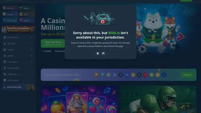 A screenshot of the Wild.io lobby